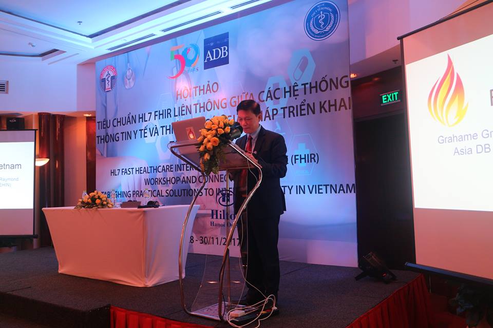 PGS TS Trần Quý Tường, Cục trưởng Cục CNTT Bộ Y tế phát biểu tại hội thảo